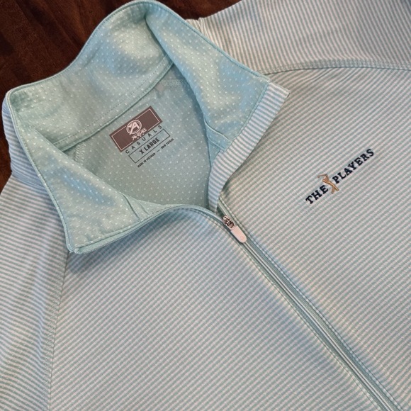 AHEAD Tops - Ahead Casuals THE PLAYERS Championship Golf Pullover Women XL 1/4 Zip Striped